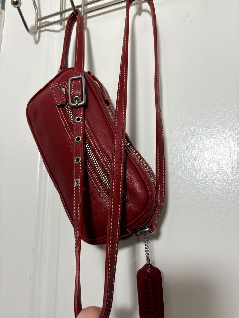 2002 Coach 9589 Red Legacy West Camera Bag Crossbody - Picture 11 of 15